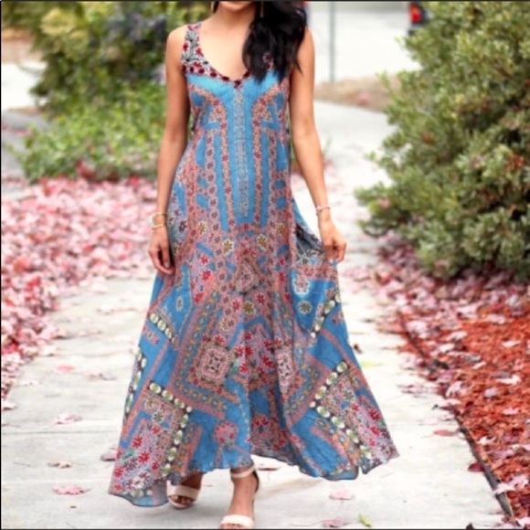Anthropologie Dresses & Skirts - Anthropologie Hemant & Nandita Zarna Maxi Dress Teal  S